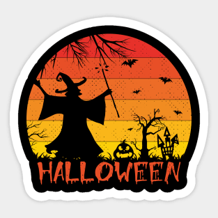 Scary Witch in Halloween Night Sticker